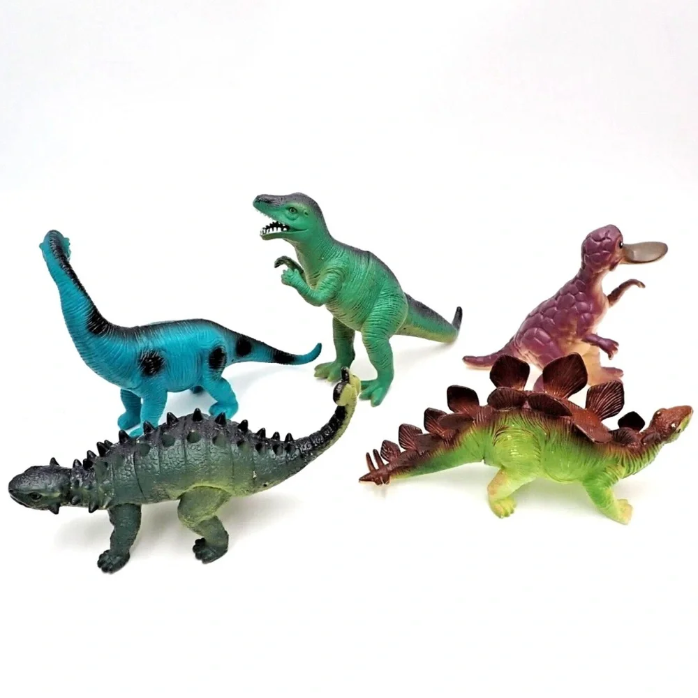 Vintage Greenbrier International Dinosaur Lot T-Rex Stegosaurus Ankylosaurus
